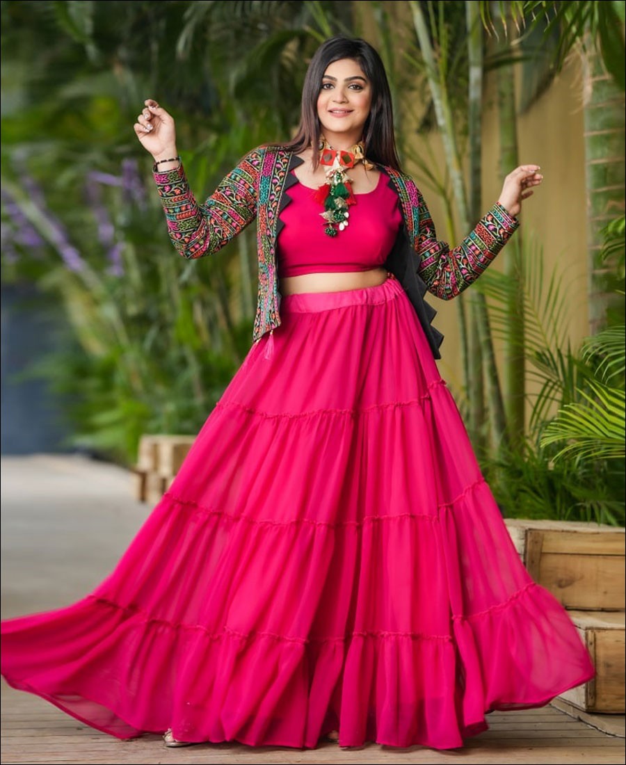 RE Pink Colored Georgette Party Wear Lehenga Choli Latest Lehengas New In  Indian | forum.iktva.sa