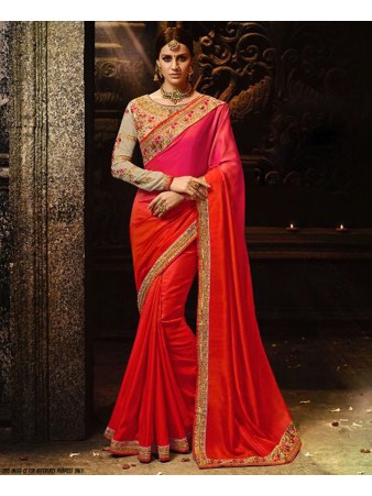 RE - Pleasing multi color rangoli georgette silk thread work saree