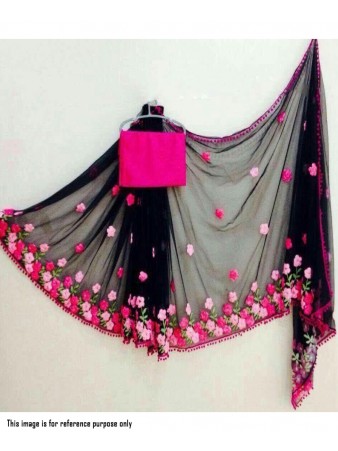 RE - Captivating black Georgette embroidered saree