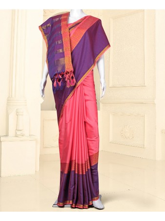 RE - Winsome Light pink silk self weaving saree